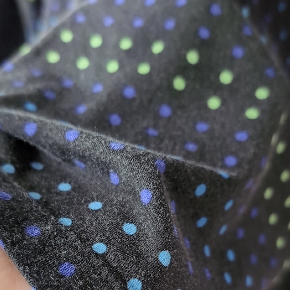 Talbots | Cotton Stretch Black Long Sleeve Turtle Neck Neon Polka Dots Size XL - Picture 6 of 9